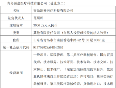 杭州公司实控人拟变更，青岛崂山区财政局或接手，业务聚焦二类医疗器械销售